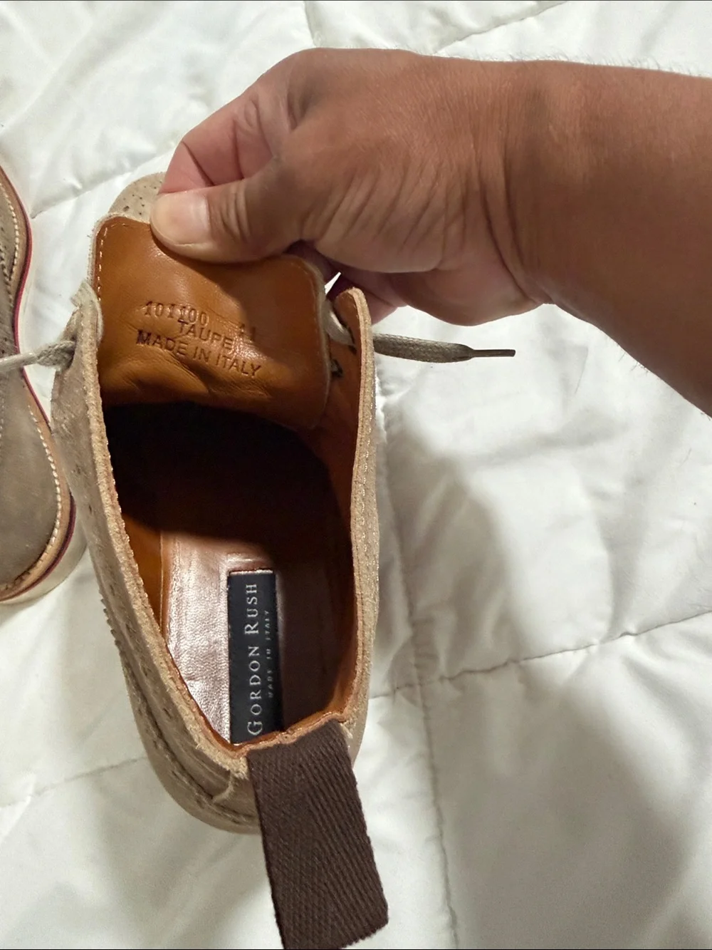 Gordon rush tan suede